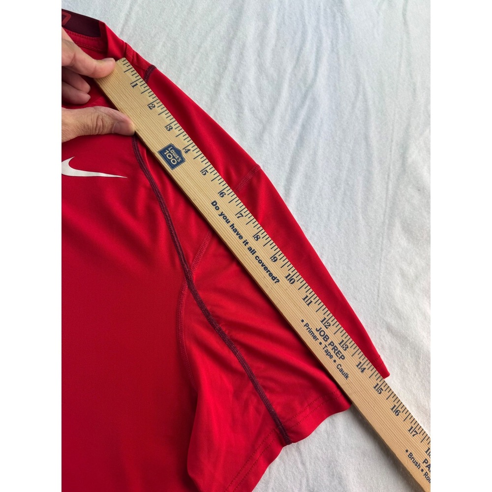 Nike Pro Dri Fit Fitted T Shirt Red Mens XL Short Sleeve Athletic‎ Gym - Picture 11 of 16
